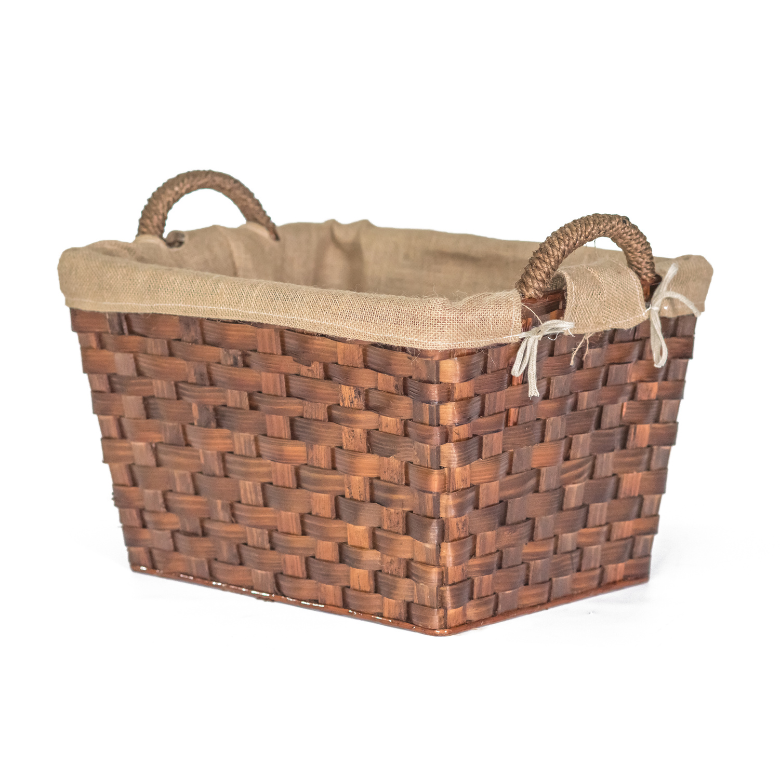 Cesto para Lenha em Tala de Madeira Retangular N.º16